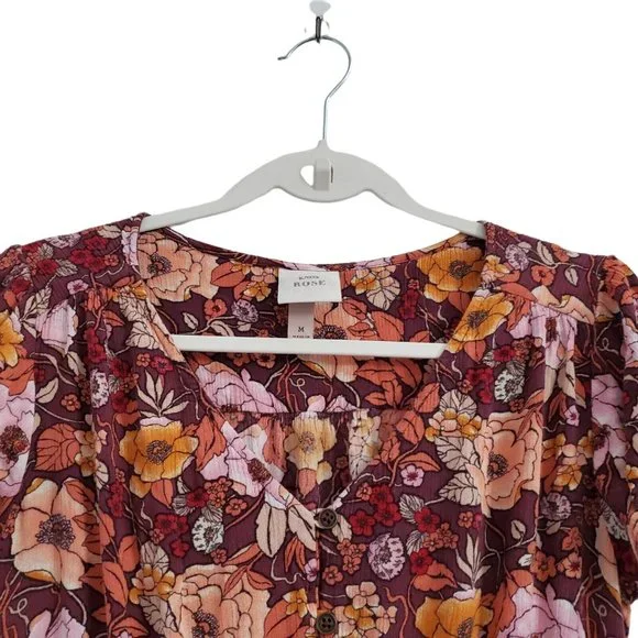 Knox Rose Midi Dress Medium Floral Cottage Core Prairie Tassel Button Front Boho - Picture 2 of 11